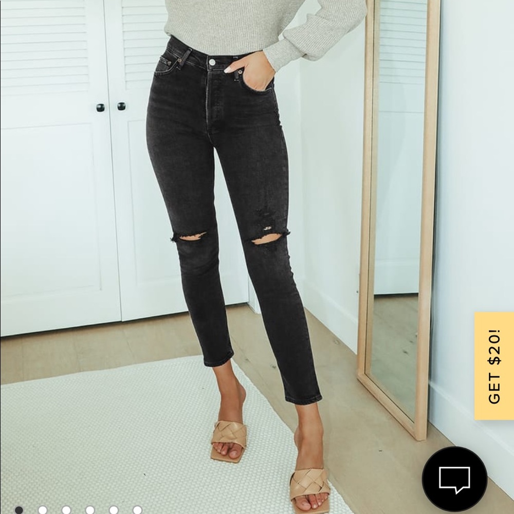 Agolde washed black Riley jeans